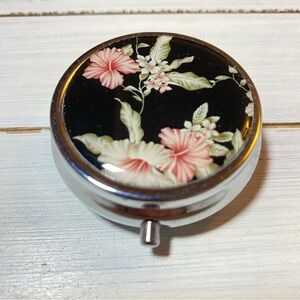 Floral Round Pill Box NWOT